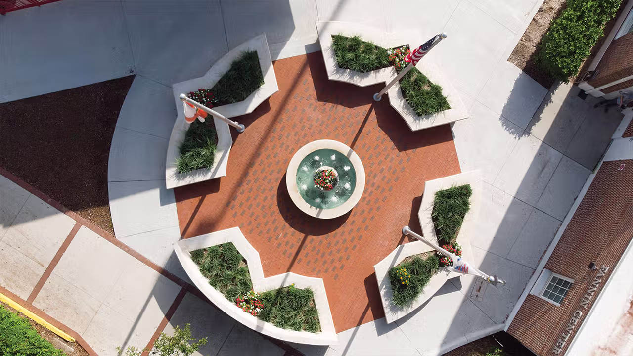 Overhead photo of Patriots Plaza