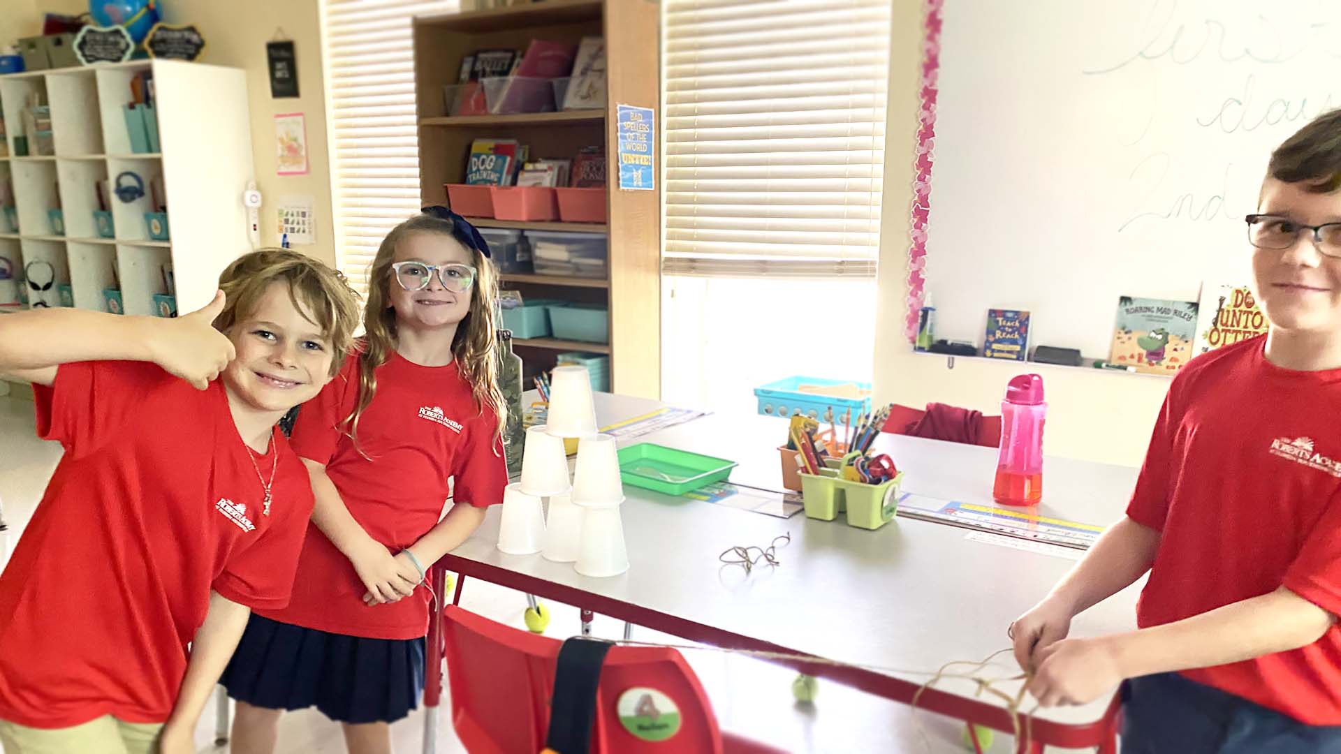 Roberts' students around table