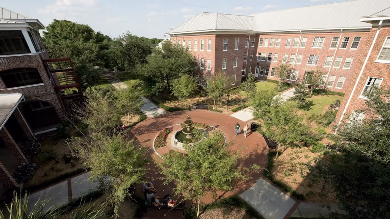 Courtyard and building exterior