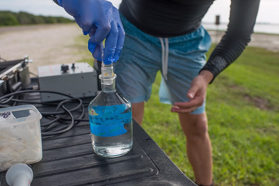 bottle with water sample