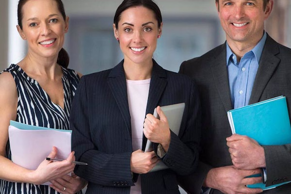 Professionals in business attire