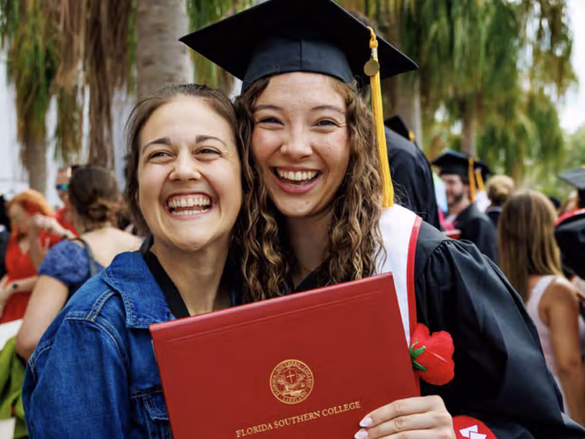 parent and student at graduation