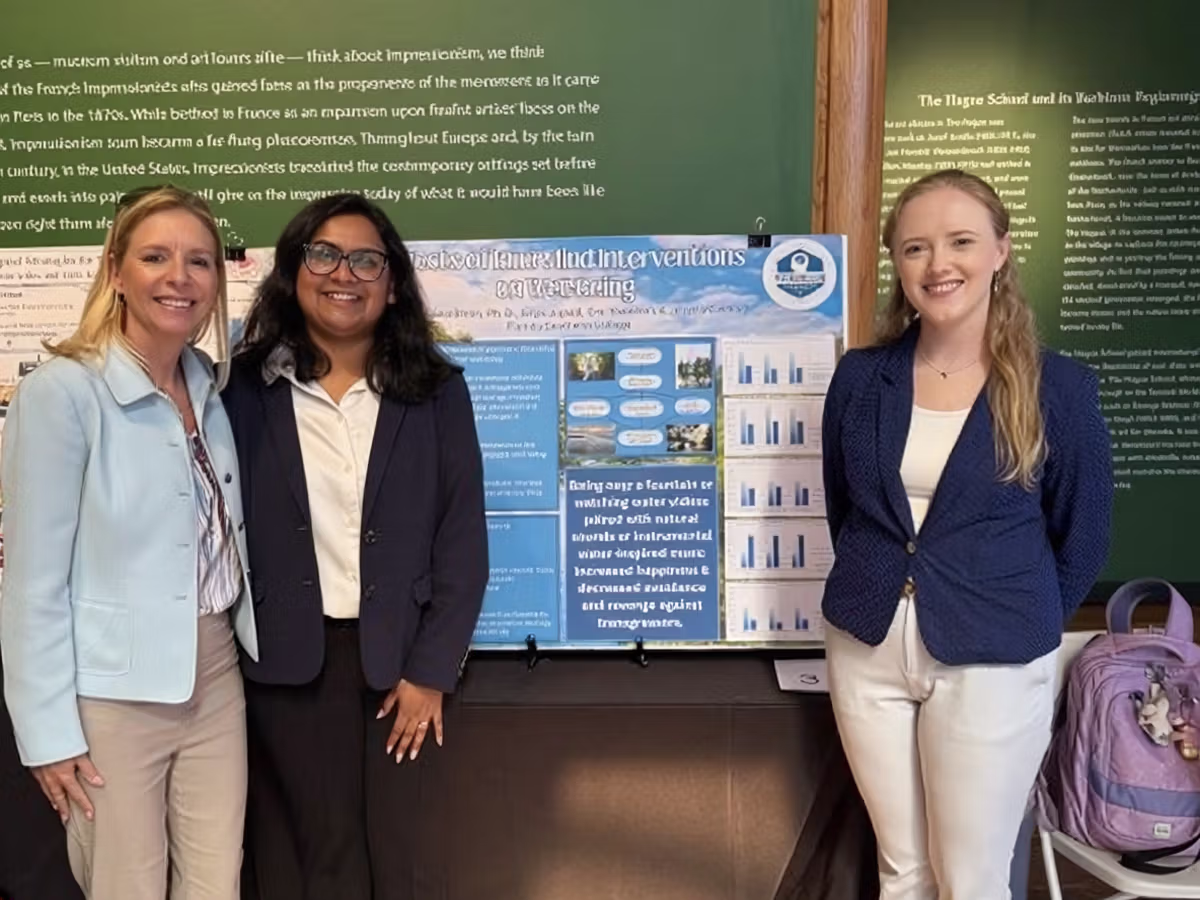 students presenting research