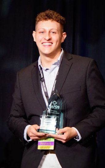 Jimmy Houle Award Jimmy Houle holding Award