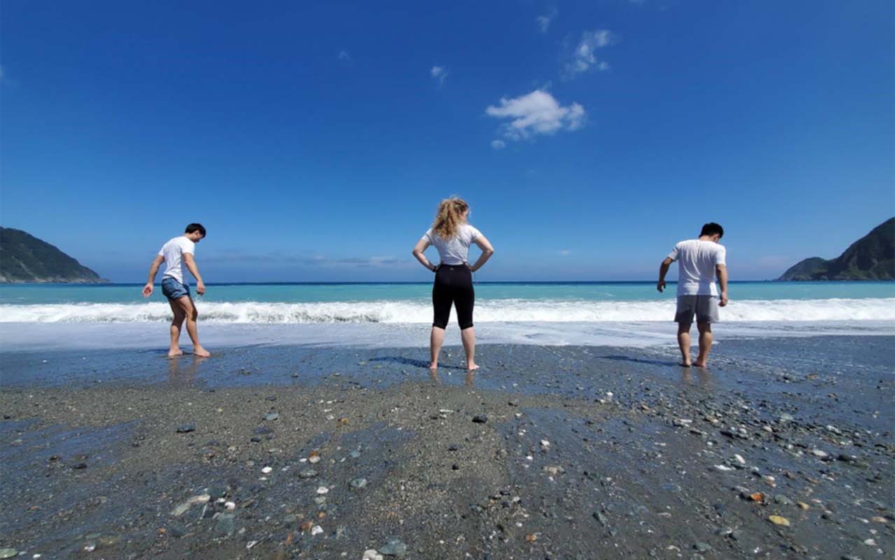 Torres at a beach in Taiwan