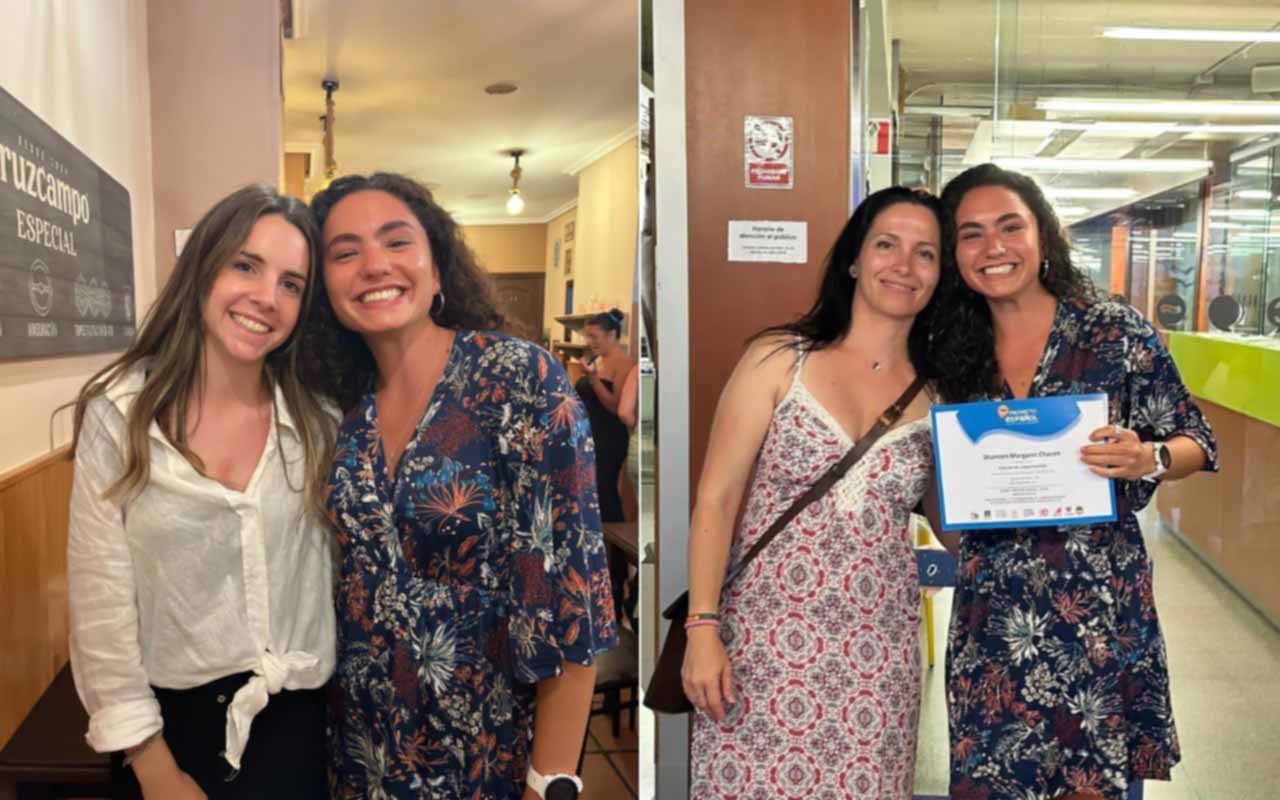 Chacon with her teachers
