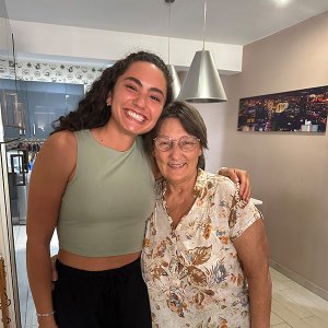 Chacon with her host mom