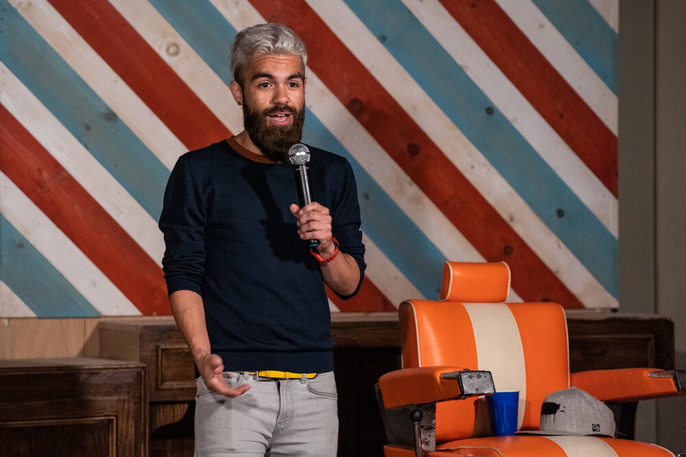 Rojo Perez doing his standup routine Rojo Perez doing his standup routine