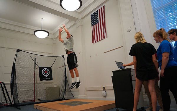 Chase Thomas using the force plate