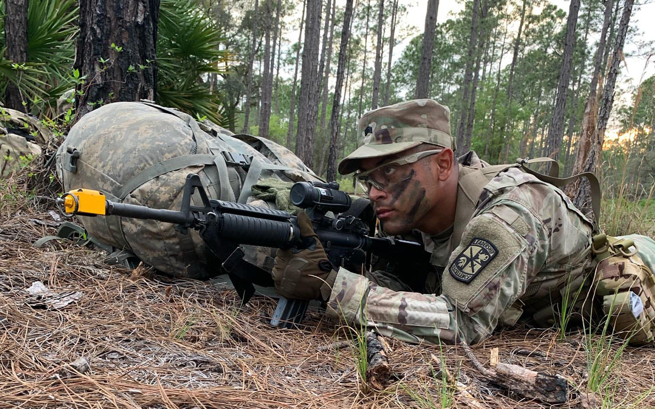 FSC ROTC member wearing camo