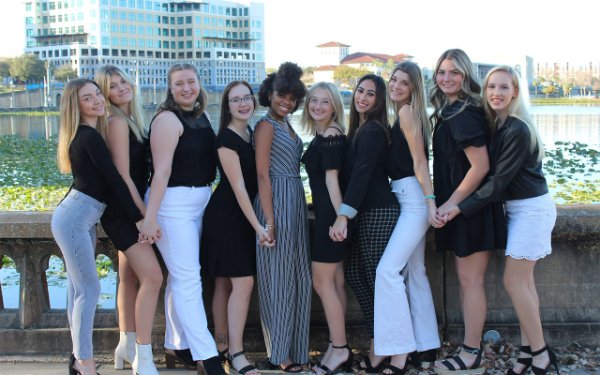 Moreno with Zeta Tau Alpha board