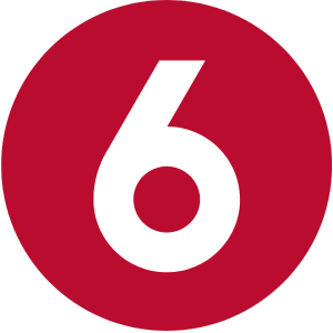 the number "6" in a red circle