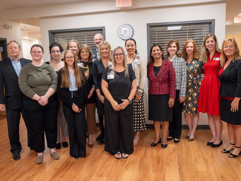 representatives standing in the nursing lobby