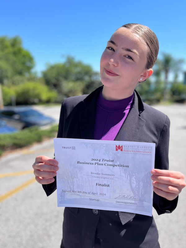 Brooke with her Finalist certificate