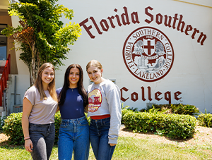 students in front of FSC seal