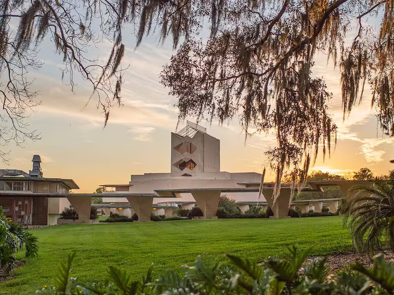 Annie Pfeiffer Chapel  at sunset
