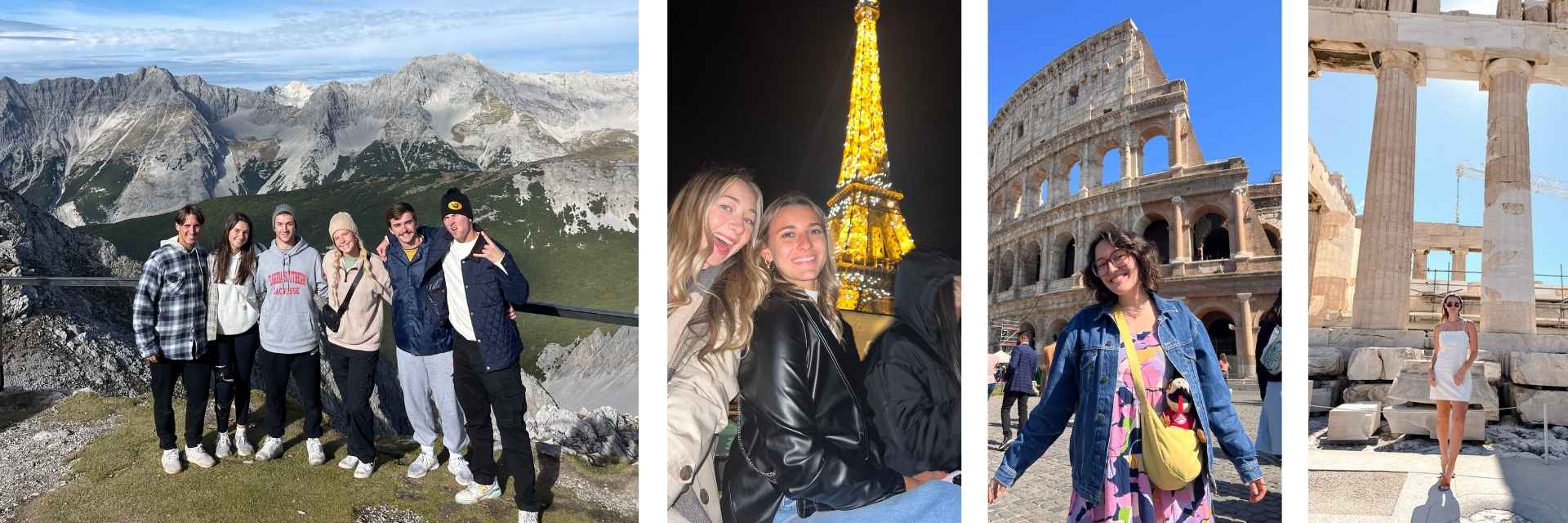 collage of students studying abroad