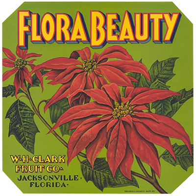 Flora Beauty Citrus Crate Label