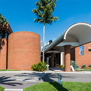 The Polk Museum of Art building exterior, now known as The Ashley Gibson Barnett Museum of Art