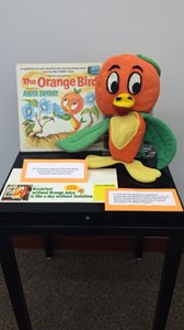An Orange Bird stuffed doll and story book