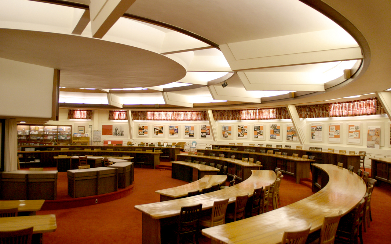 Interior of Hollis Room at Florida Southern College.